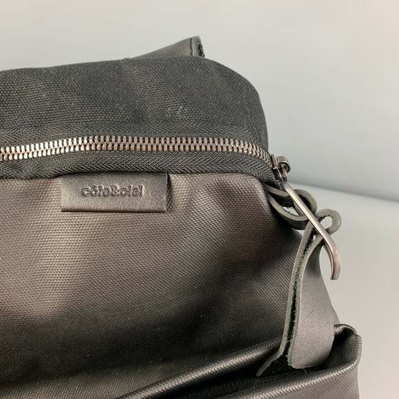 COTE & CIEL Black Mixed Materials Coated Canvas Cross Body Bag - Picture 5 of 7
